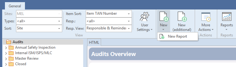 The Audits area