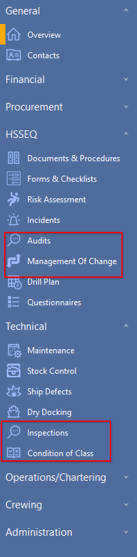 The module split across HSSEQ and Technical