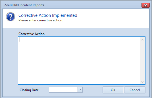 The closing date of an action