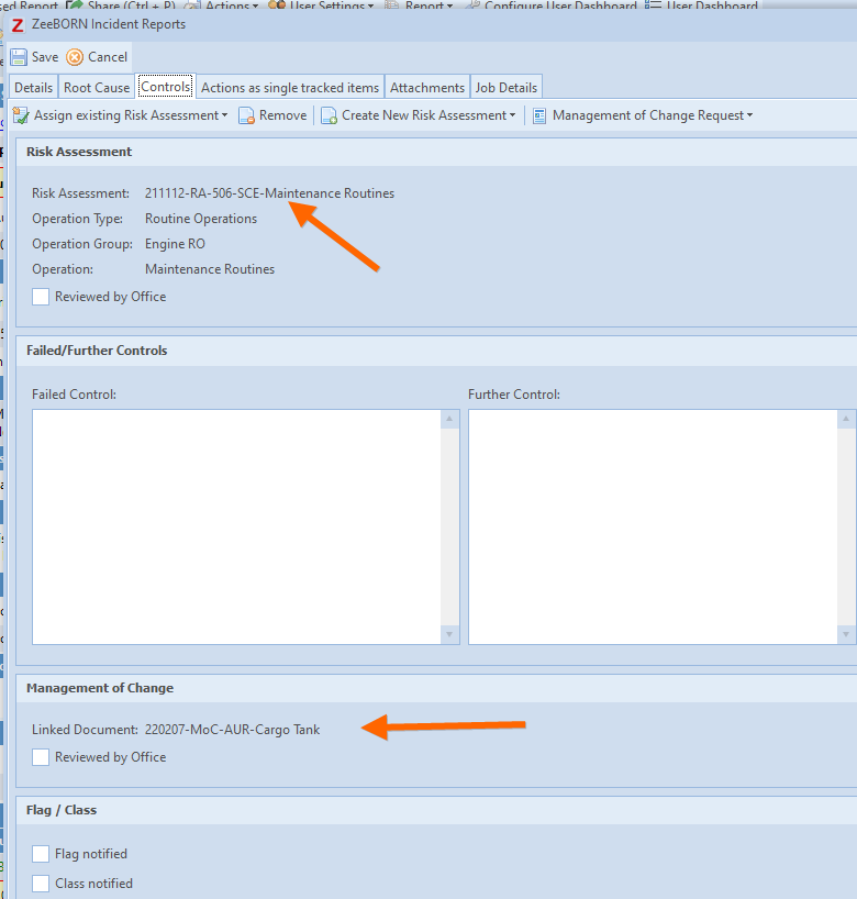 The Controls tab with both assigned