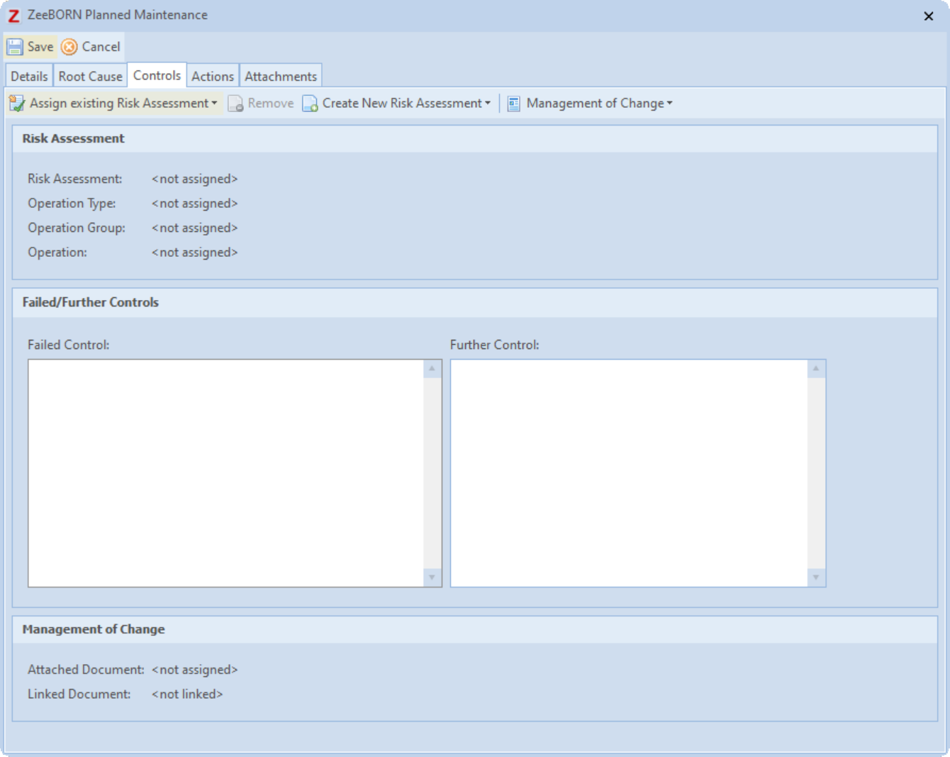 The Controls tab