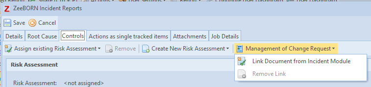 Selecting a Management of Change